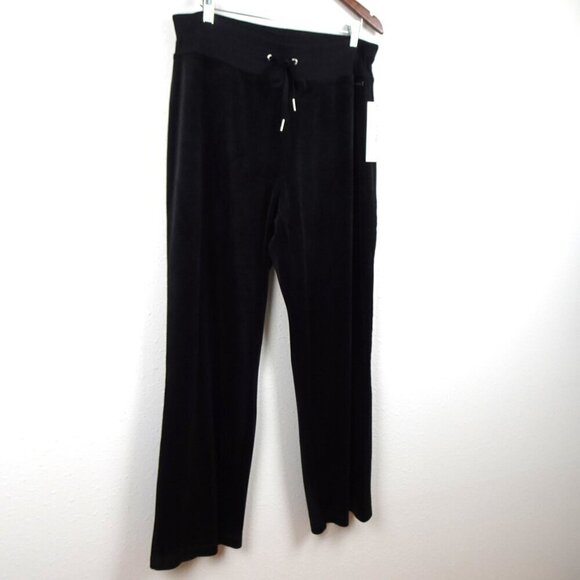 Calvin Klein Velour Pants Women's Plus Size 0X Black Pull On Elastic Waist - Picture 3 of 11